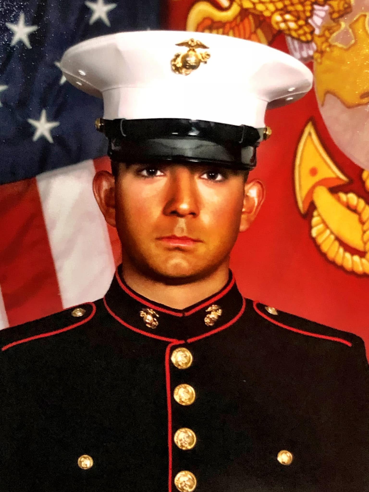 Jordan in U.S. Marine Corps dress uniform